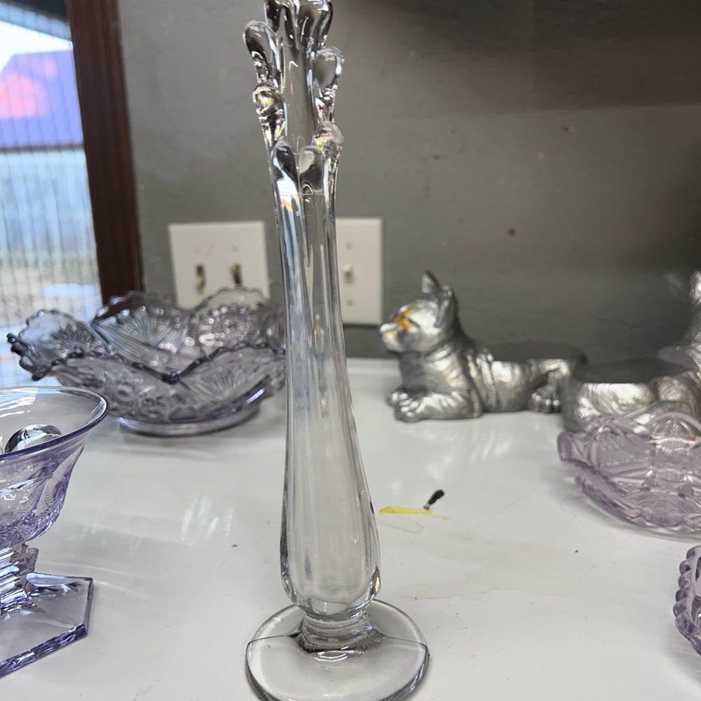 Vintage Crystal Swung Bud Vase